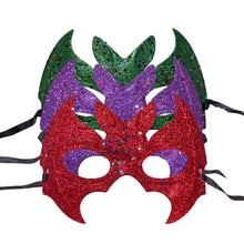 Load image into Gallery viewer, Glitter Half Masquerade Masks Halloween Bat Mask Party Favors Supplies Decoration